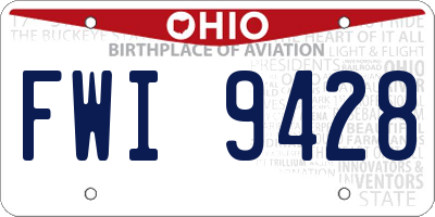 OH license plate FWI9428