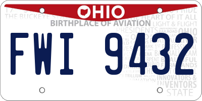 OH license plate FWI9432