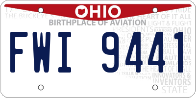 OH license plate FWI9441