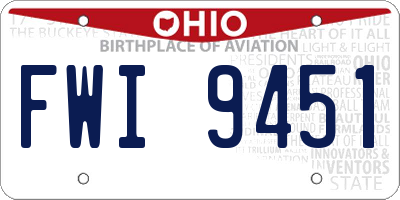 OH license plate FWI9451
