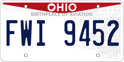 OH license plate FWI9452