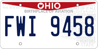 OH license plate FWI9458