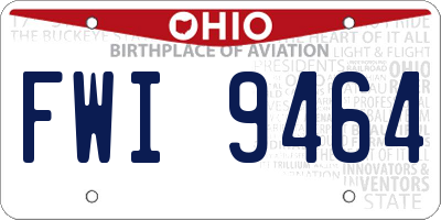 OH license plate FWI9464