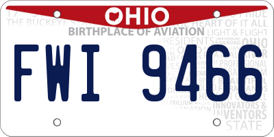 OH license plate FWI9466