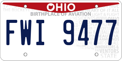 OH license plate FWI9477