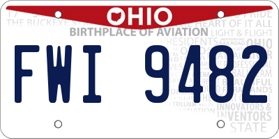 OH license plate FWI9482
