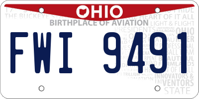 OH license plate FWI9491