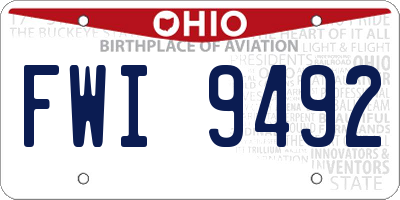 OH license plate FWI9492