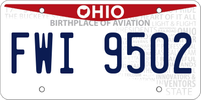 OH license plate FWI9502