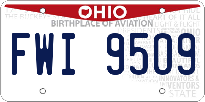 OH license plate FWI9509