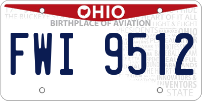OH license plate FWI9512