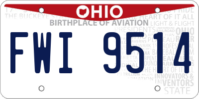 OH license plate FWI9514