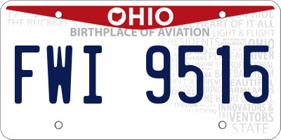 OH license plate FWI9515