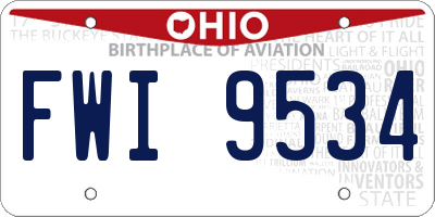 OH license plate FWI9534