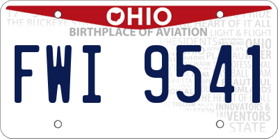 OH license plate FWI9541