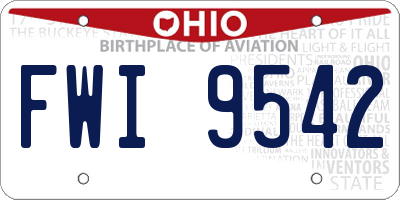 OH license plate FWI9542