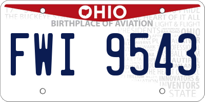 OH license plate FWI9543
