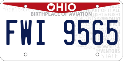 OH license plate FWI9565