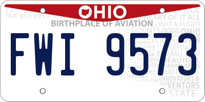 OH license plate FWI9573