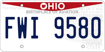 OH license plate FWI9580