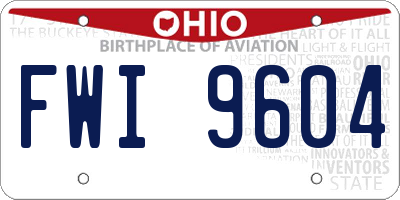 OH license plate FWI9604