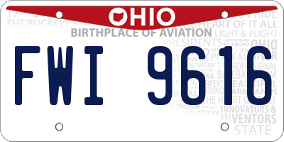 OH license plate FWI9616