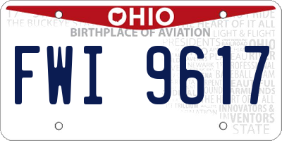 OH license plate FWI9617