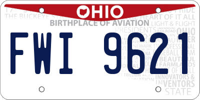 OH license plate FWI9621