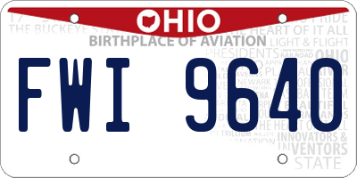 OH license plate FWI9640