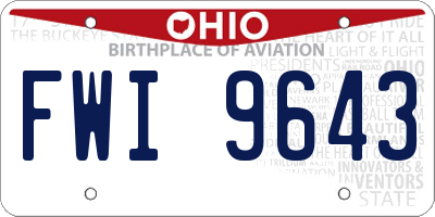 OH license plate FWI9643