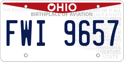 OH license plate FWI9657