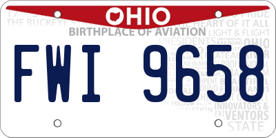OH license plate FWI9658