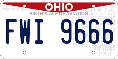 OH license plate FWI9666