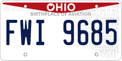 OH license plate FWI9685