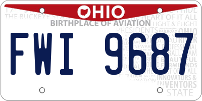 OH license plate FWI9687