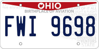 OH license plate FWI9698