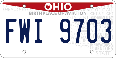 OH license plate FWI9703