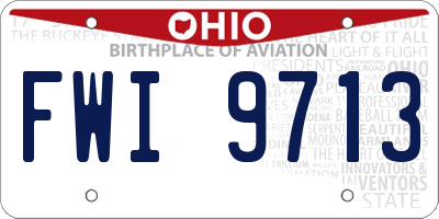 OH license plate FWI9713