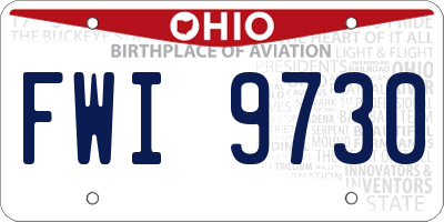 OH license plate FWI9730