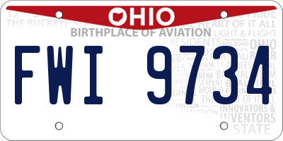 OH license plate FWI9734
