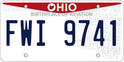 OH license plate FWI9741