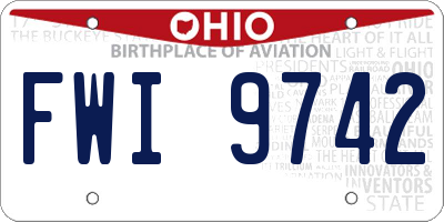 OH license plate FWI9742