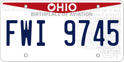OH license plate FWI9745