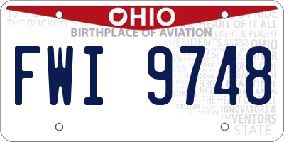 OH license plate FWI9748