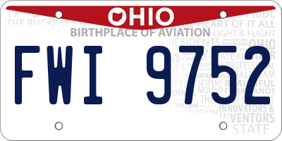 OH license plate FWI9752