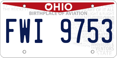 OH license plate FWI9753