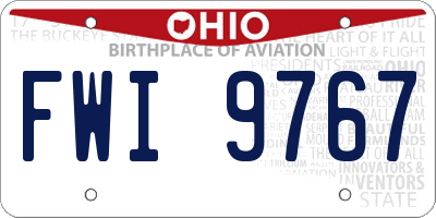 OH license plate FWI9767