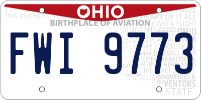 OH license plate FWI9773
