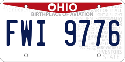 OH license plate FWI9776