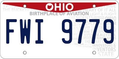 OH license plate FWI9779